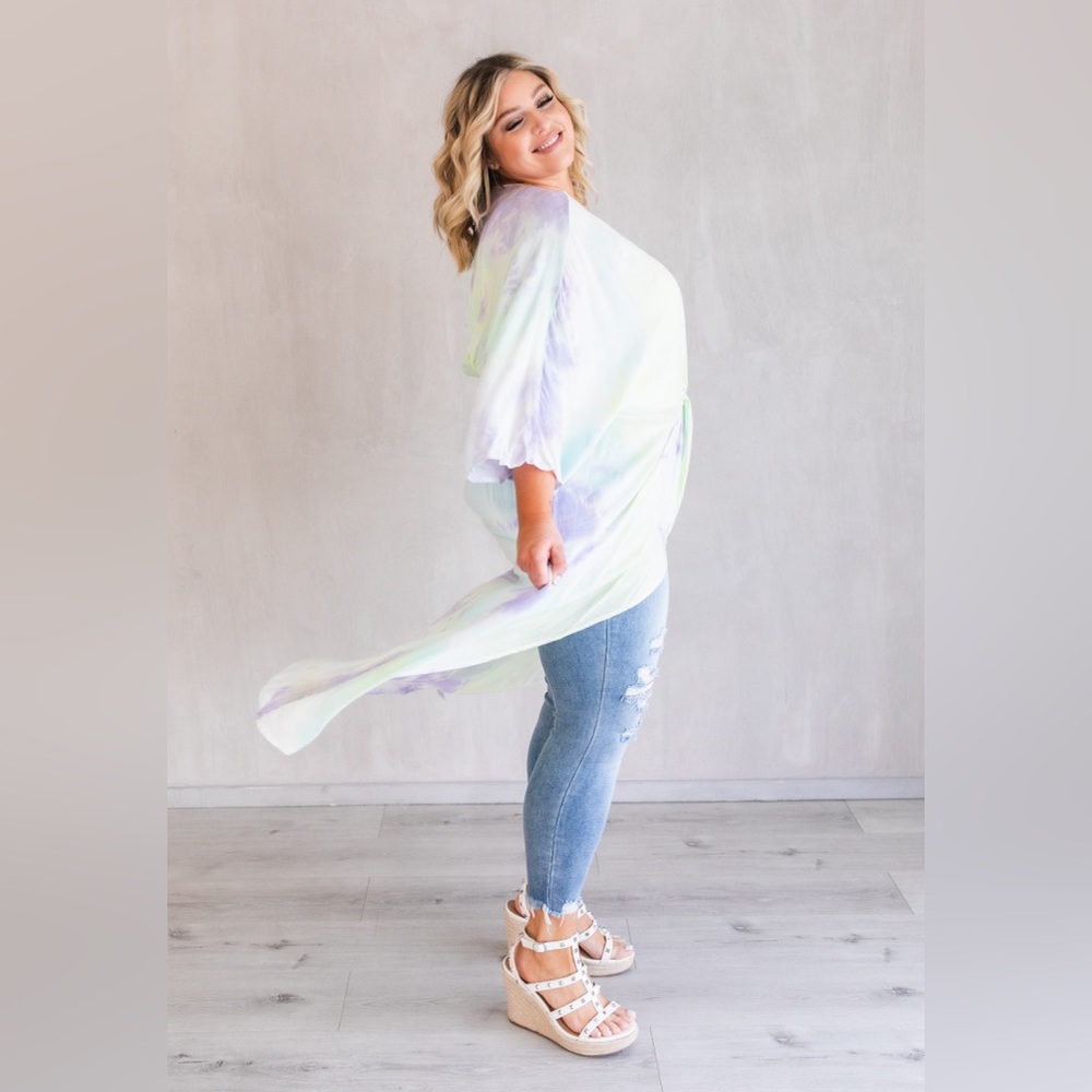Tie Dye Kimono / Swimsuit Coverup - Picture 2 of 6